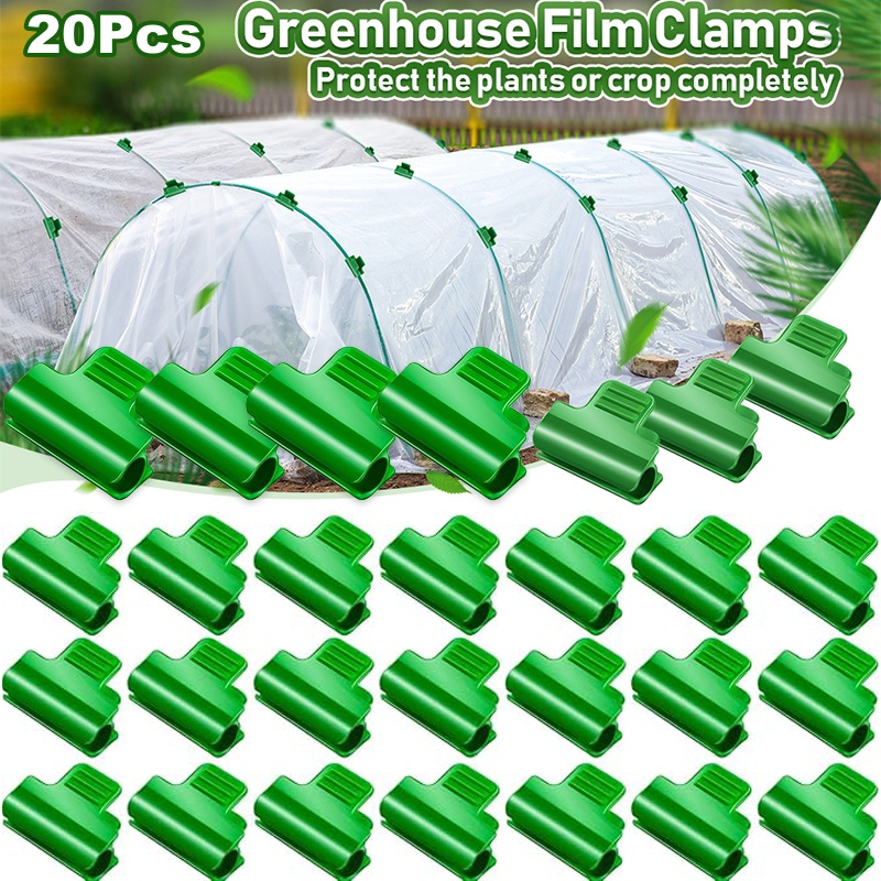 Greenhouse Plastic Film - 20 Adet Yeşil Laminasyon Klipsi, Küçük